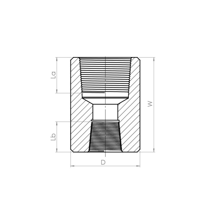 Couplings, NPT thread, Reducing