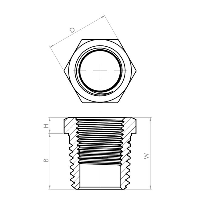 Reducing bushings, NPT - Drawing