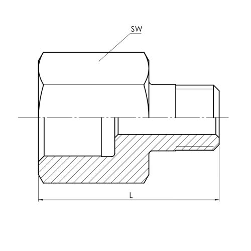 Reducing bushing, negative, F/M - Drawing