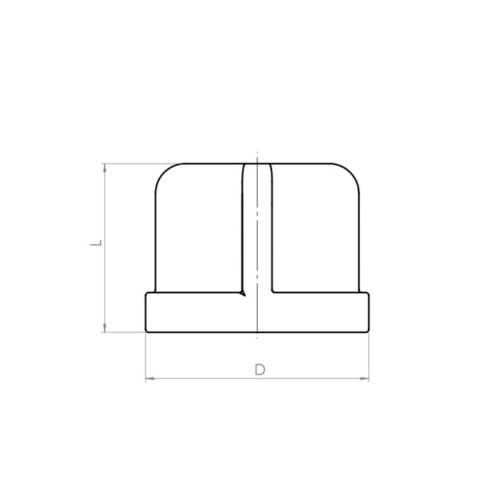 End cap, round - Drawing