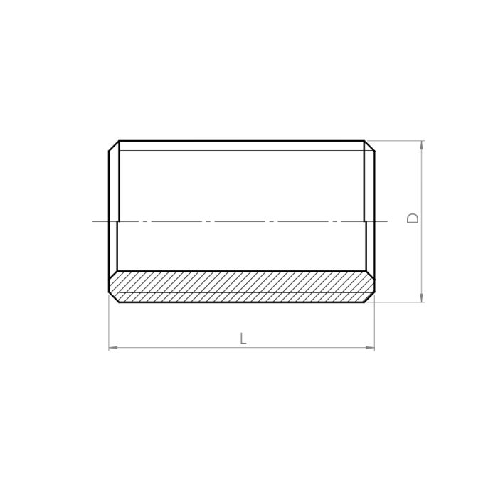 Nipple, parallel, ISO 228 - Drawing