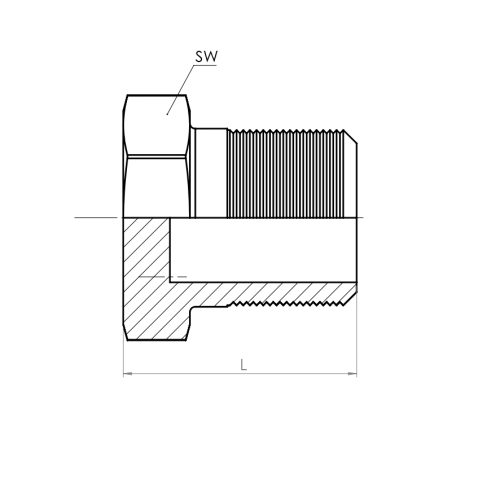 Plug, hexagon, tapered ISO 7-1R