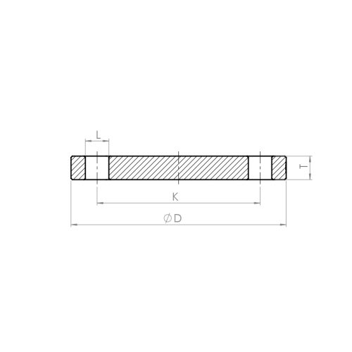 Blind flange, EN, type 05 - Drawing