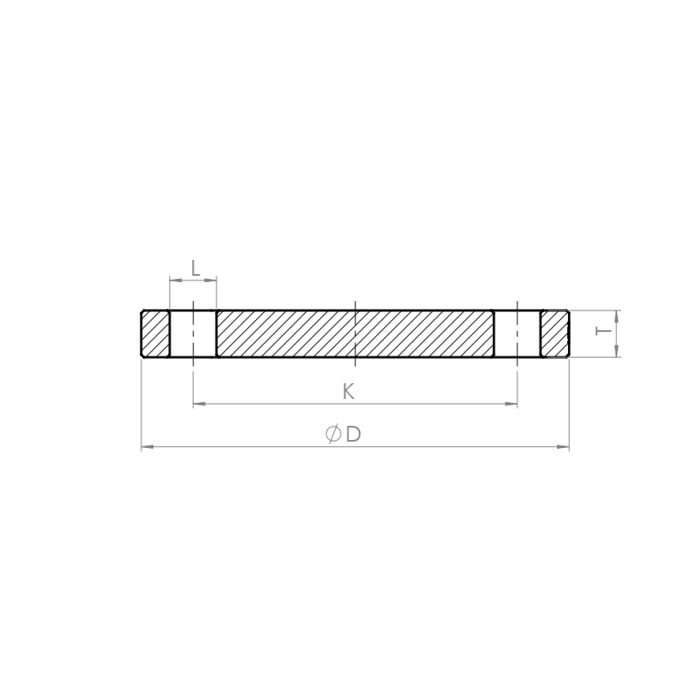 Blind flange, EN, type 05 - Drawing