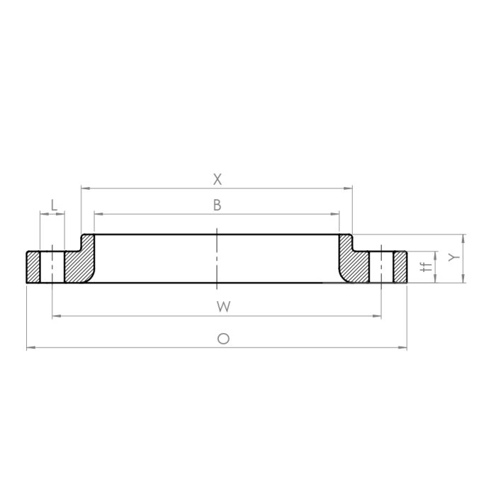 Lap joint flange, ASTM - Drawing