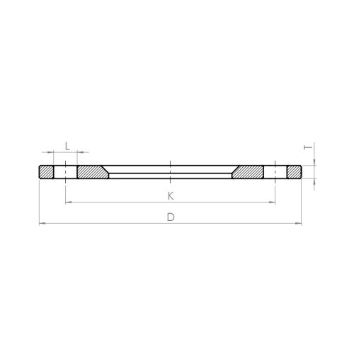 Lap joint flange, Reduced thickness - Drawing