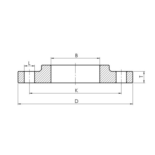 Slip on flange, EN-1092 type 01 - Drawing