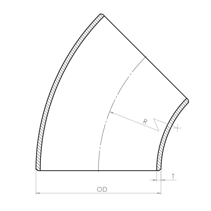 Elbow 45° - Drawing