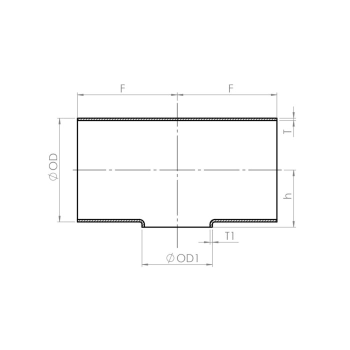 Tee, reducing - Drawing